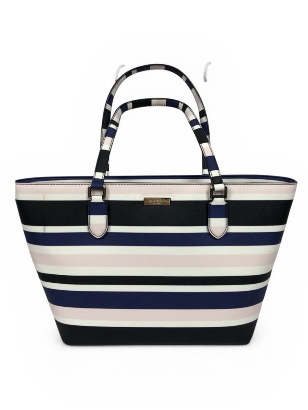 Kate Spade Striped Tote Bag NWT Navy Cream Large Work Travel Bag